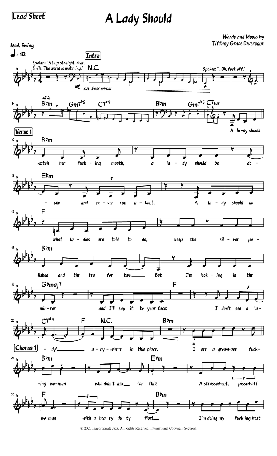 A Lady Should sheet music preview